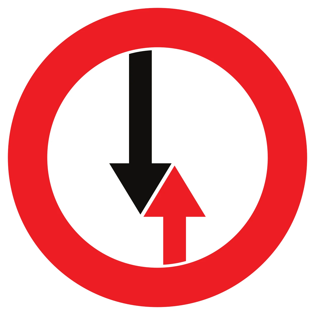 B19 - Yield to oncoming traffic road sign