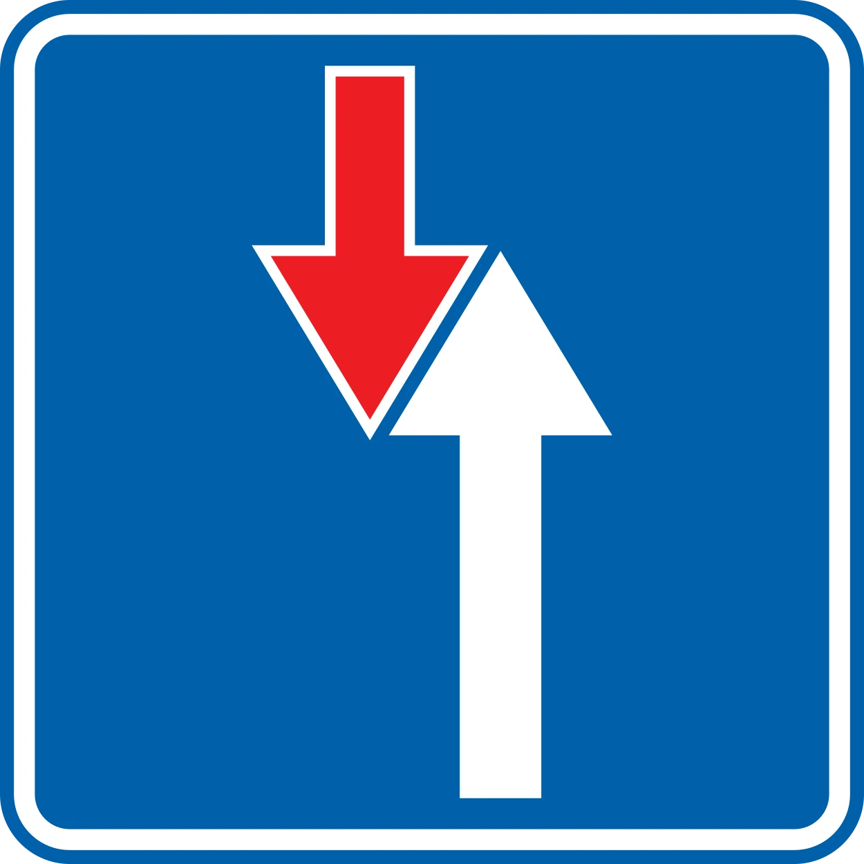 B21 - Priority over oncoming traffic road sign