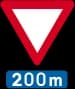 B3 - Yield in 150 metres road sign
