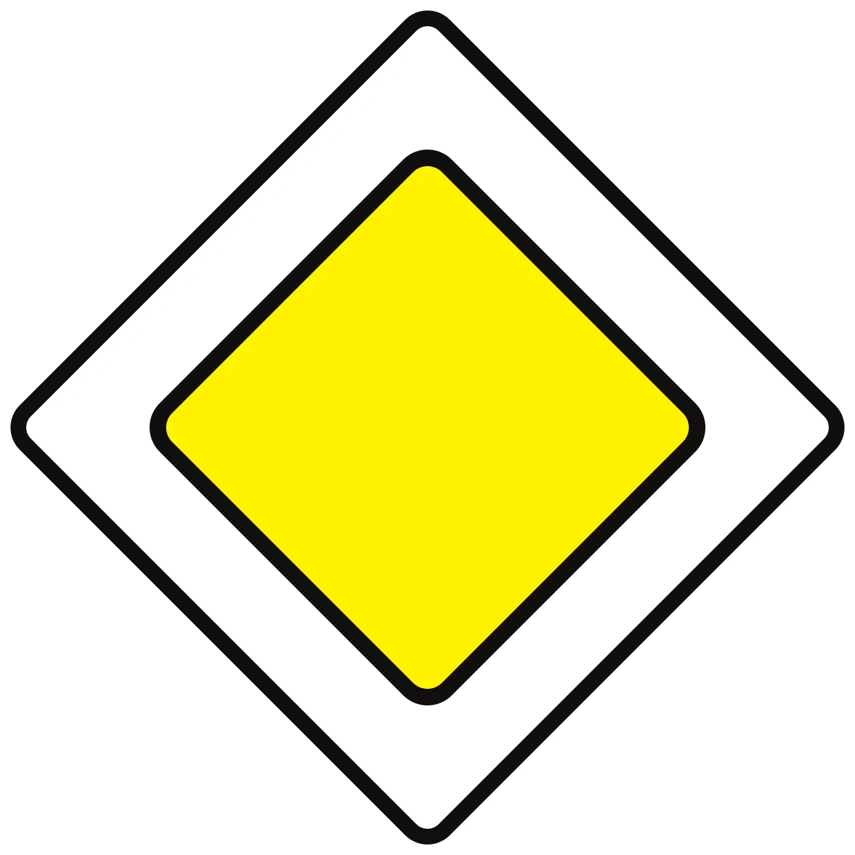 B9 - Priority road road sign