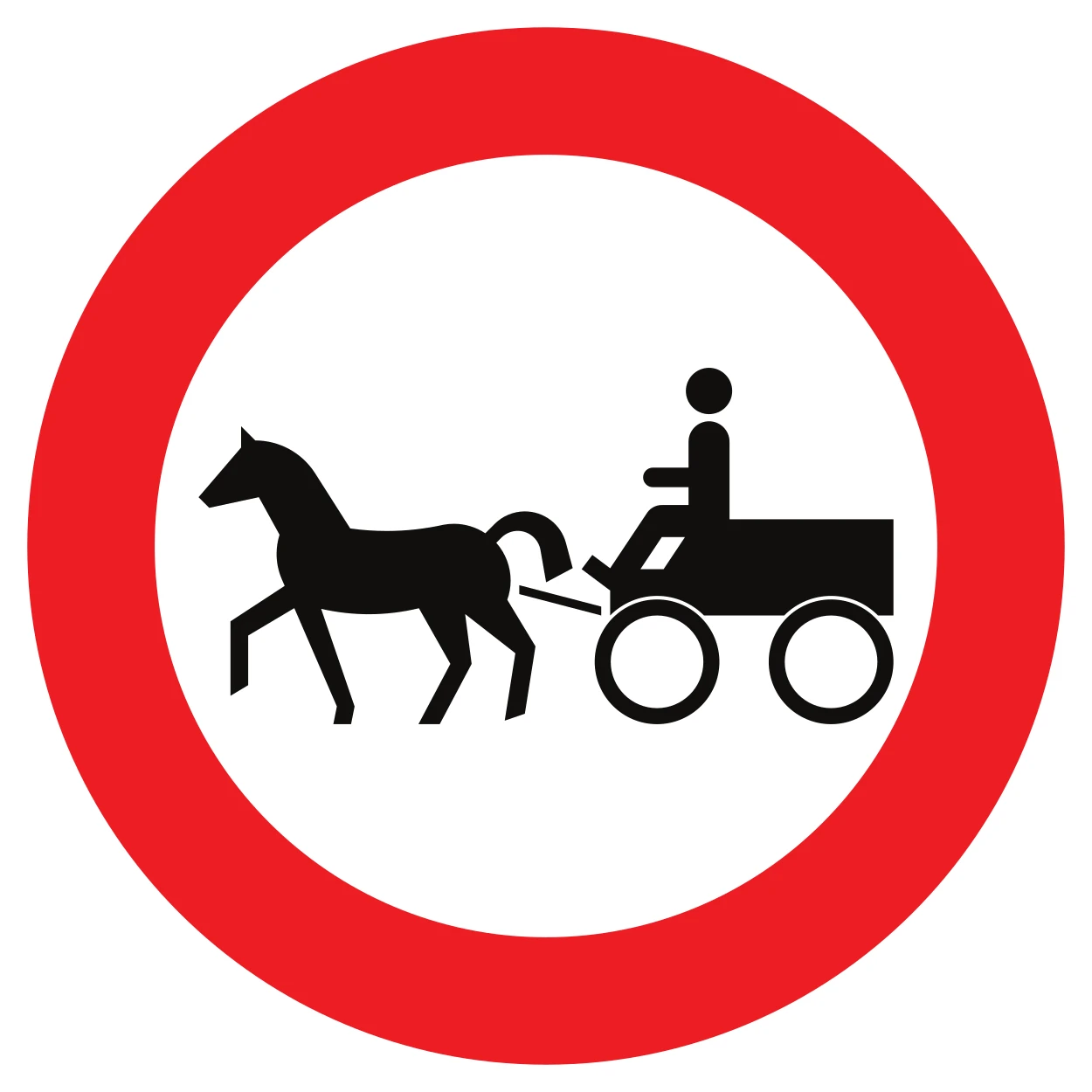 C13 - No entry for horse-drawn vehicles road sign