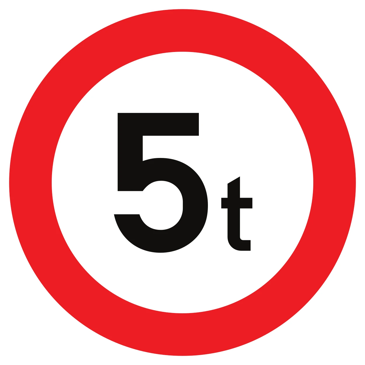 C21 - Weight limit road sign