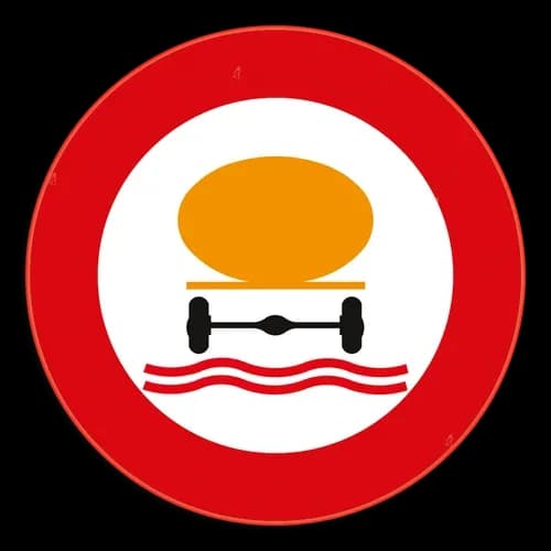C24c - No entry for vehicles transporting water polluting goods road sign