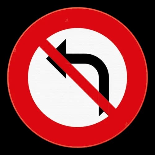 C31a - No left turn road sign