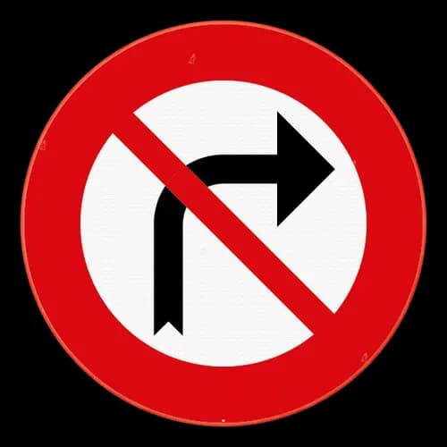 C31b - No right turn road sign