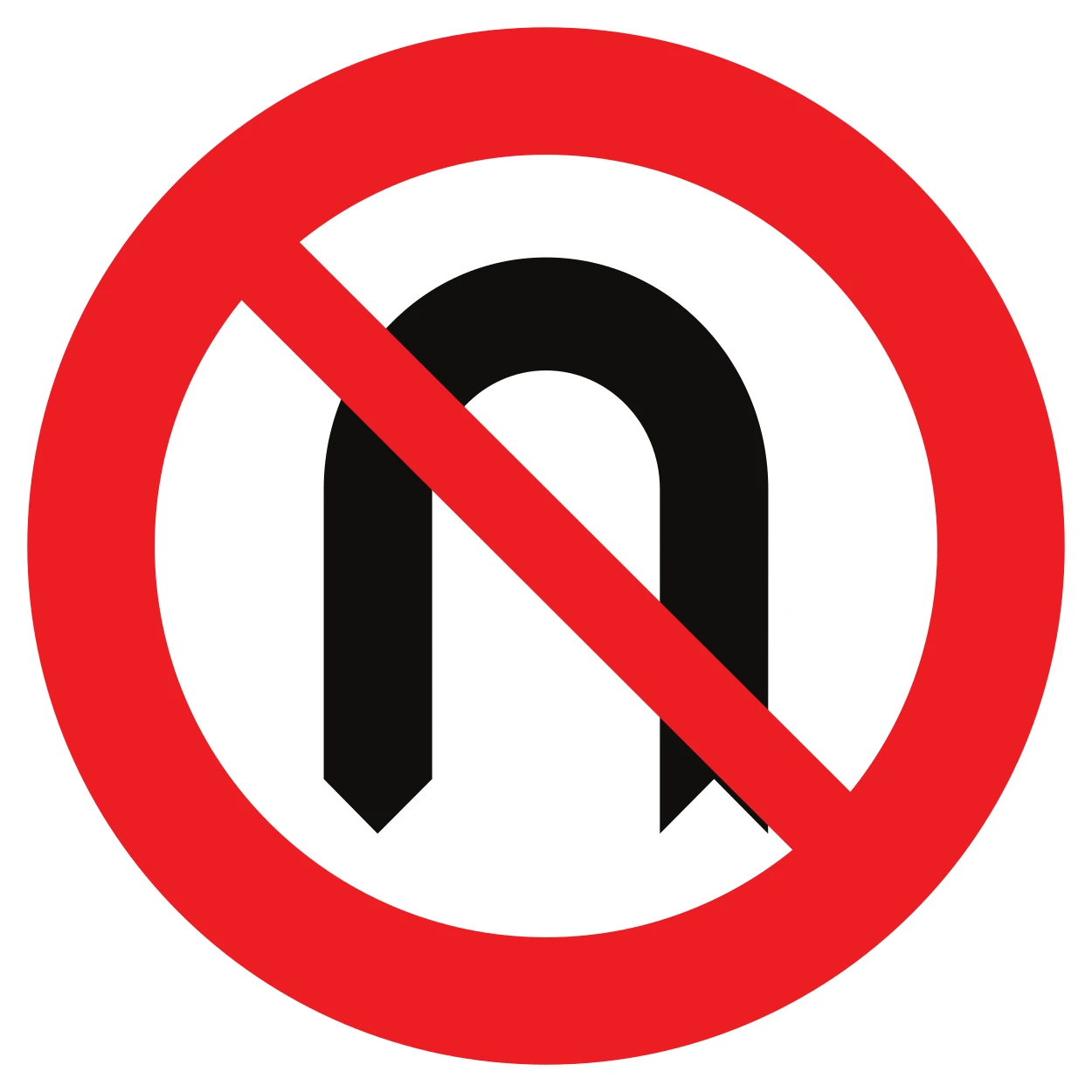 C33 - No U-turn road sign