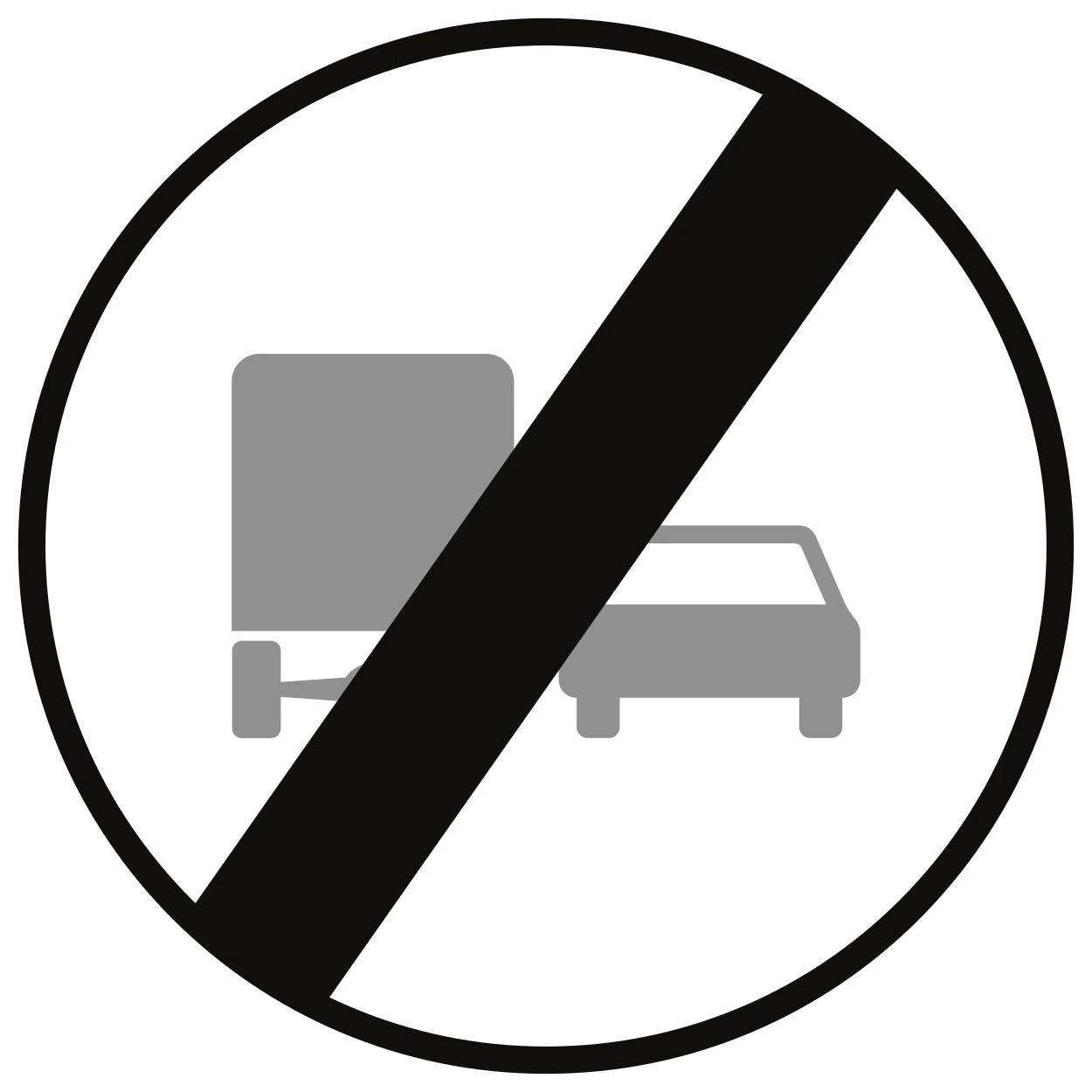 C41 - End of the overtaking restriction for vehicles with a maximum allowed mass of over 3,5 tonnes road sign