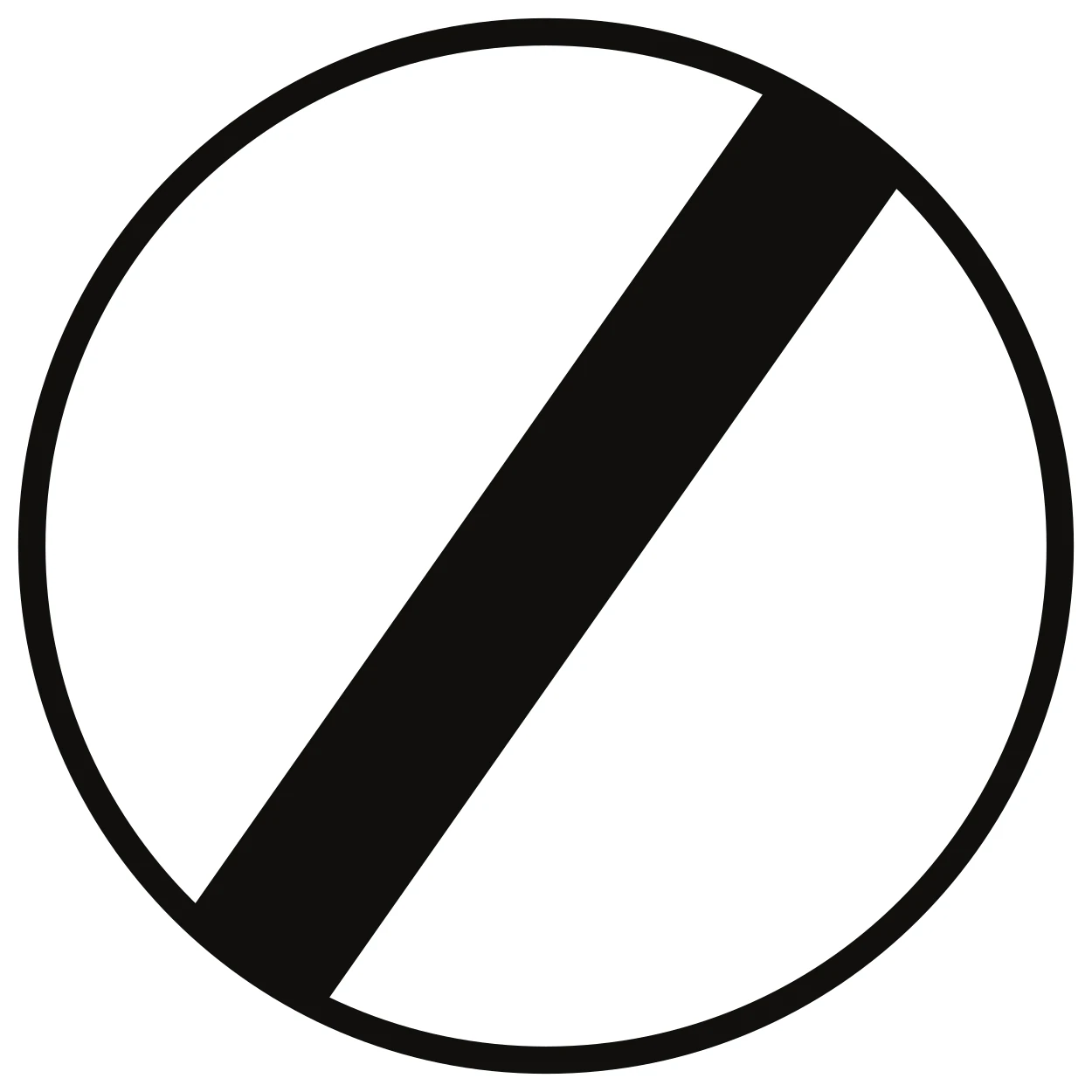 C46 - End of the restrictions imposed on moving vehicles road sign