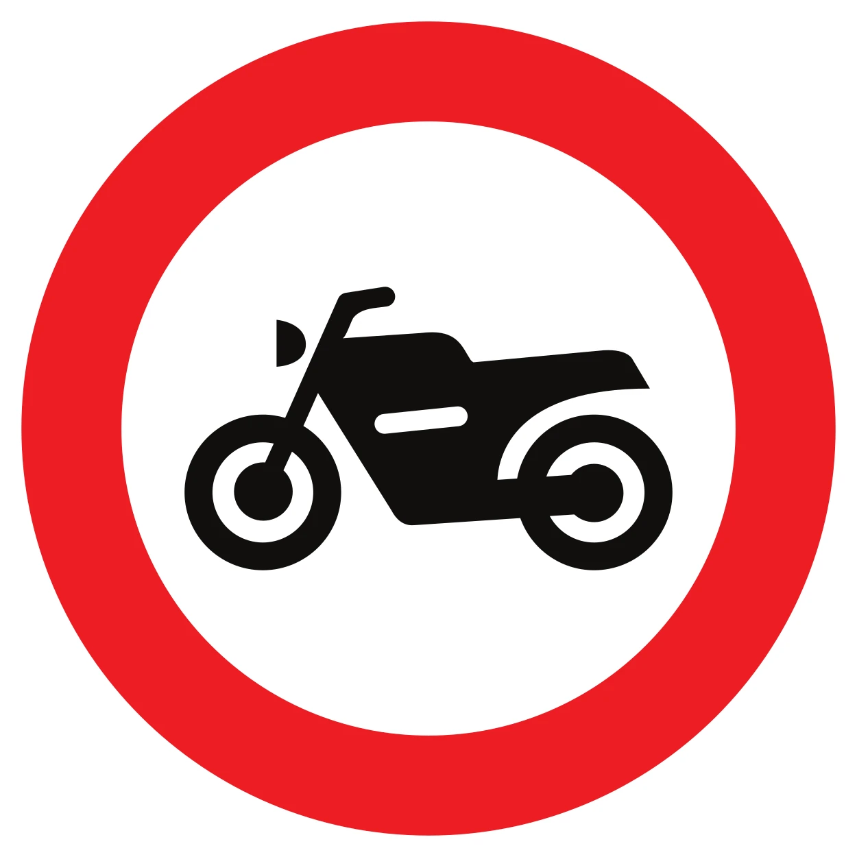 C7 - No entry for motorcycles road sign