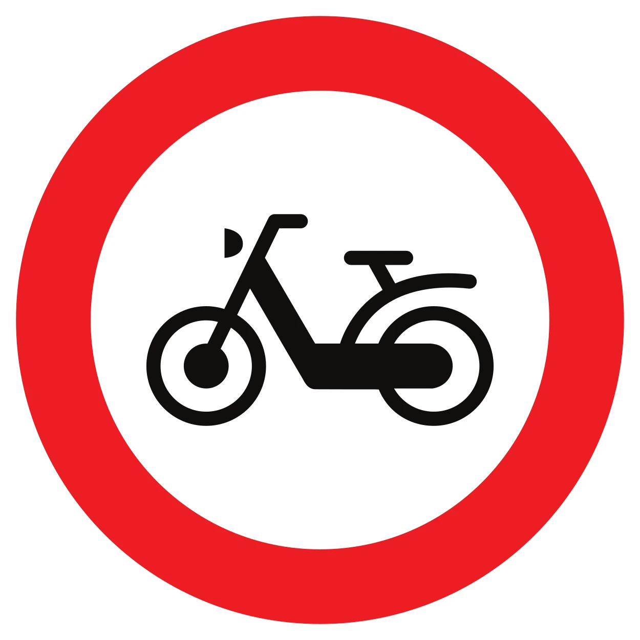 C9 - No entry for mopeds road sign