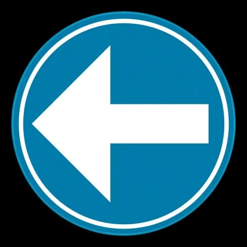 D1b - Turn left road sign