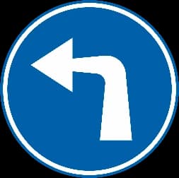 D1c - Pass on left road sign