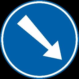 D1d - Pass on right road sign