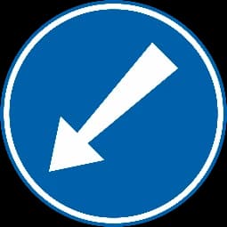 D1e - Turn left ahead road sign
