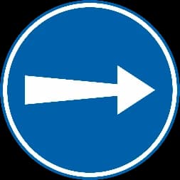 D1f - Turn right road sign
