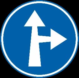 D3a - Turn left or ahead only road sign