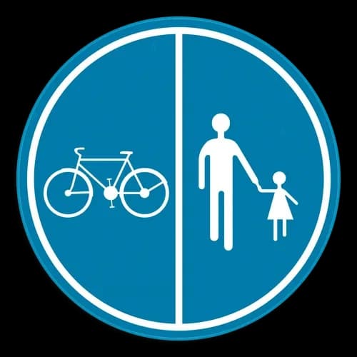 D9a - Segregated path for pedestrians and cyclists road sign