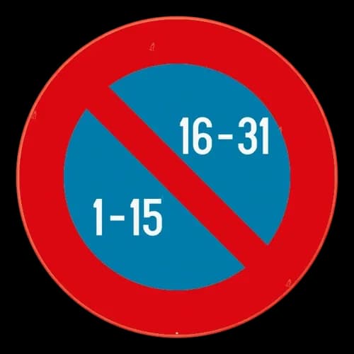 E11 - Belde İçinde Yarım Aylık Park Kısıtlaması trafik işareti