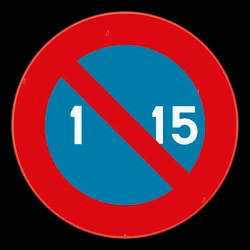 E5 - Ayın 1'i ile 15'i arasında park etmek yasaktır trafik işareti