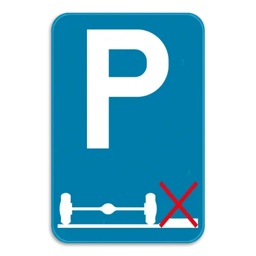 E9g - Parking mandatory on the road road sign