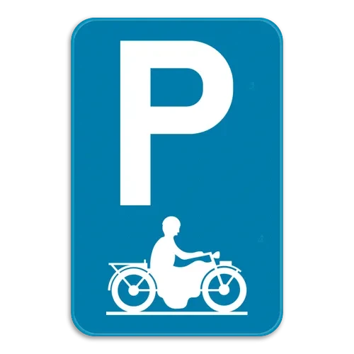 E9i - Aparcamiento reservado para motocicletas señal de tráfico