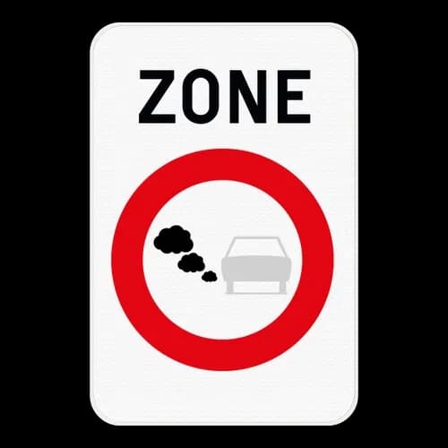 F117 - Start of a low emission zone road sign