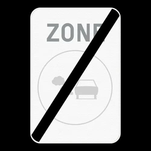 F118 - End of a low emission zone road sign