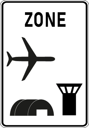 F119 - Start of an airport zone road sign