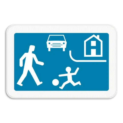 F12a - Start of a living street road sign