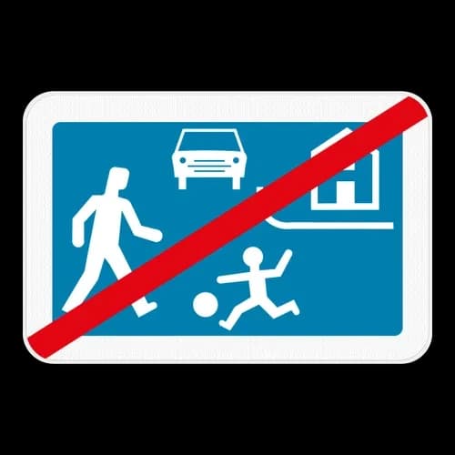 F12b - End of a living street road sign