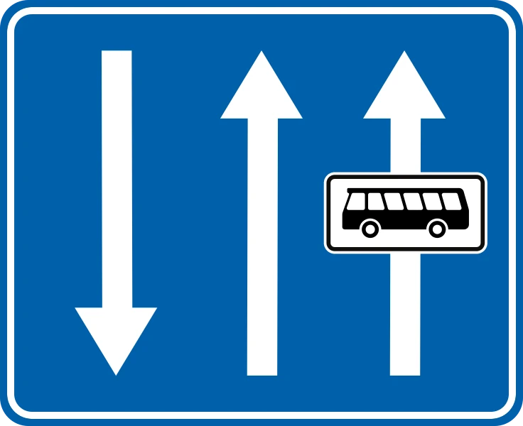 F17 - Bus lane road sign