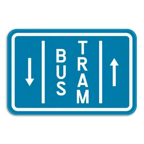 F18 - Bus and tram lane road sign