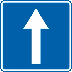 F19 - One-way road road sign