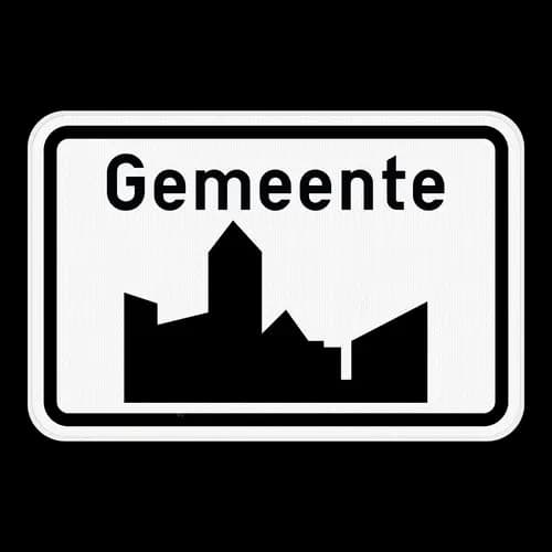 F1a - Start of a built up area (horizontal sign) road sign