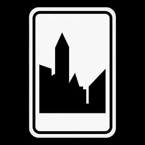 F1b - Start of a built up area (vertical sign) road sign