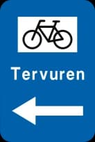 F34b2 - Direction sign (for cyclists, horse riders and pedestrians) road sign