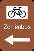 F34c2 - Direction sign (touristic destinations for cyclists, horse riders and pedestrians) road sign