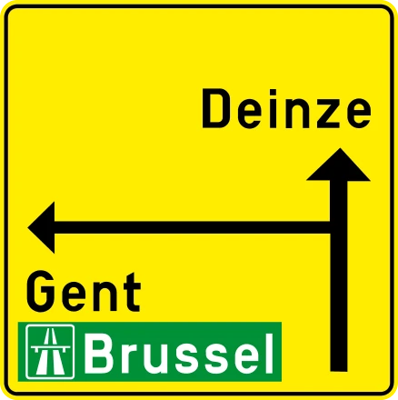 F39 - Direction sign (detours) road sign