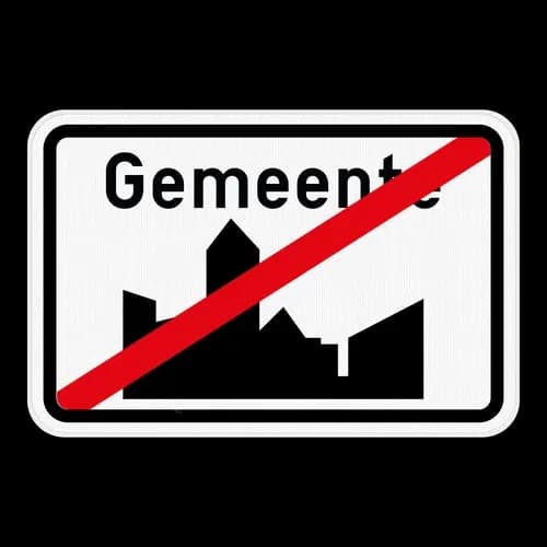 F3a - End of a built up area (horizontal sign) road sign