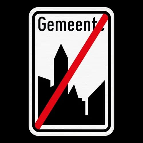 F3a - End of a built up area (vertical sign) road sign