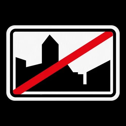 F3b - End of a built up area (horizontal sign) road sign