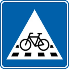 F49 - Pedestrian crossing road sign