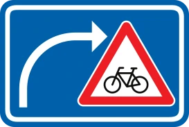 F50 - Cyclist and moped crossing road sign