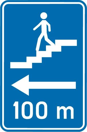 F51a - Crossing for pedestrians below ground road sign