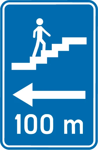 F51b - Crossing for pedestrians above ground road sign