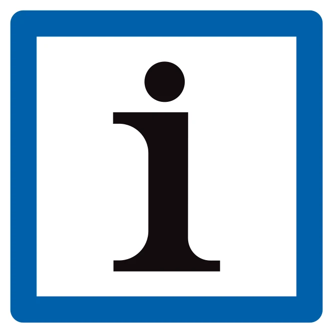 F77 - Information point for foreigners or touristic information road sign