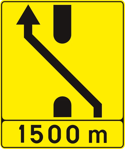 F83 - Cut through median road sign