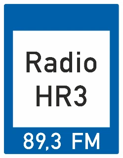 F93 - Radio station broadcasting traffic information road sign