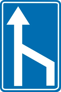 F97 - Reduction of lanes road sign