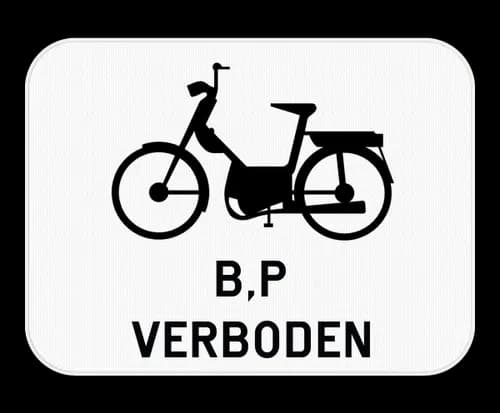 M16 - Verboden voor bromfietsen klasse B en speed pedelecs verkeersbord